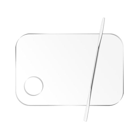 2 Pcs Acrylic Makeup Palette Makeup Mixing Tray with Makeup Spatula for Beauty Salon Color Cream Liquid Foundation Mixing Palette (Rectangular)...