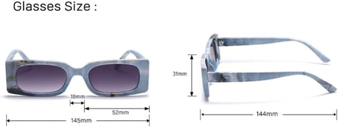 ENTHYI Rectangle Vintage Sunglasses for Women Retro 90s Square Female Chunky Glasses...