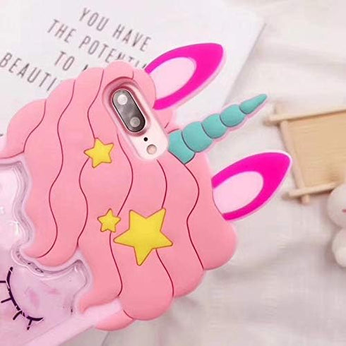 iFunny Case for iPhone SE 2022/2020,Fashion Cute 3D Cartoon Animal Quicksand Unicorn Bling Stars Shockproof Soft Kawaii Phone Case for iPhone SE 2...