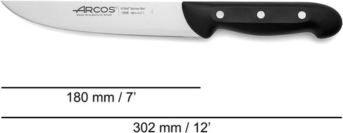 Arcos Kitchen Knife 7 Inch Nitrum Stainless Steel and 180 mm blade. Professional Utilty Knife. Ergonomic Polyoxymethylene POM Handle. Series Maitr...