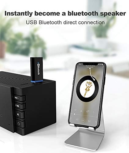USB Bluetooth Receiver Adapter Wireless Audio Adapter 3.5mm Car Kit Music Receiver for Home/Car Stereo Sound System, Portable Speskers, (Aux in) w...