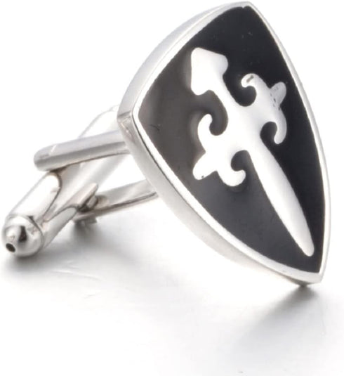 Cross Cufflinks for Men, Cross Shield Cufflinks, Cross Sword Shield Cuff Links, Cross Shirt Tuxedo Cufflinks, Punk Cufflinks French Cufflinks, Bes...