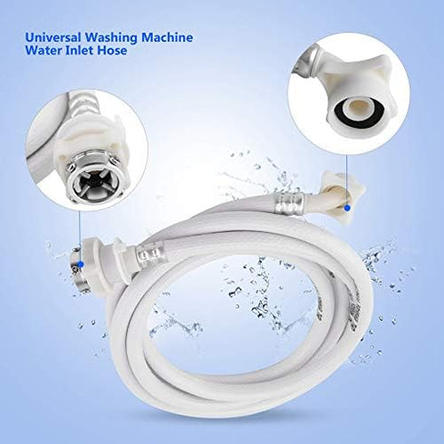 Washing Machine Water Inlet Hose, Washer Pipe Tube Connector White Color Long Length, 6.56ft or 9.84ft(optional)(9.84ft)...