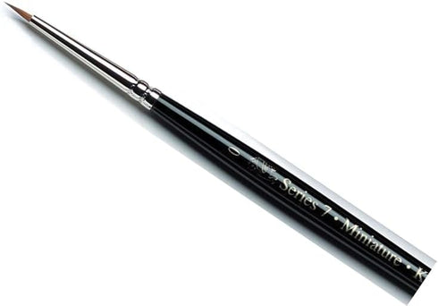 Winsor & Newton Series 7 Kolinsky Sable Miniature Watercolor Brush - Short Handle Round #0, Black...