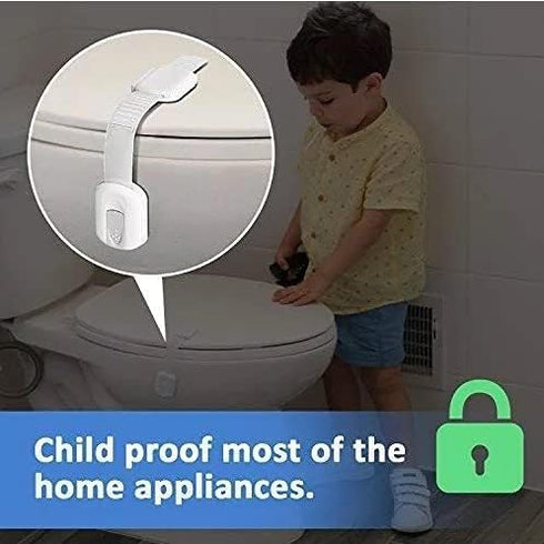 Generic Baby Child Safety Locks Straps (8 Pack) for Cabinets, Drawers, Fridge, Toilets Easy Installation, Clear (WC066)...
