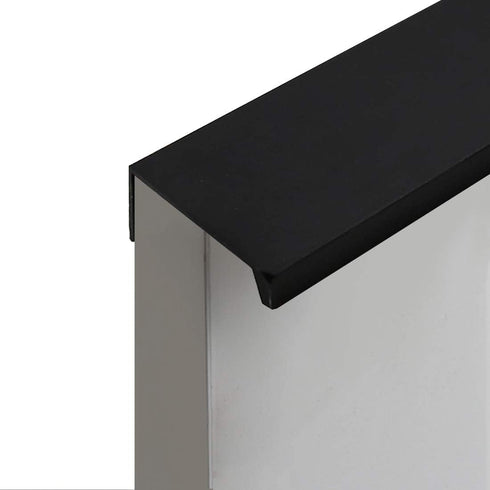 LC LICTOP 300mm/11.8" Modern Style Finger Edge Tab Pull Handle Door Knobs Drawer Pulls Aluminum Matte Black Satin Nickel with Screws (Black 2pcs)...