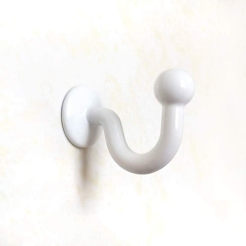 2 Pairs Curtain Hooks for Drapes, European Style Curtain Hook, White Window Curtain Holdback Hooks Tiebacks, Heavy Duty Wall Mounted Hooks for Cur...