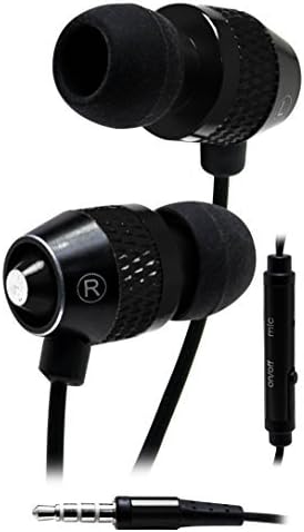 Bastex Universal Black Earphone/Ear Buds (3 pk),3.5mm Stereo Headphones in-Ear,Tangle Free Cable, with Built-in Microphone Earbuds for iPhone iPod...