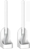 Toilet Brush, Long Handle Golf Toilet Brush with Holder 360° Deep Cleaning Flexible Silicone Toilet Cleaner Brush Wall Mounted for Bathroom (2Pcs ...