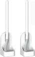Toilet Brush, Long Handle Golf Toilet Brush with Holder 360° Deep Cleaning Flexible Silicone Toilet Cleaner Brush Wall Mounted for Bathroom (2Pcs ...