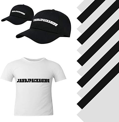 JANDJPACKAGING Heat Transfer Vinyl HTV Bundle - 5 White and 5 Black 12" X 10" Iron on Vinyl, HTV Vinyl for Cricut Silhouette Cameo Heat Press Mach...