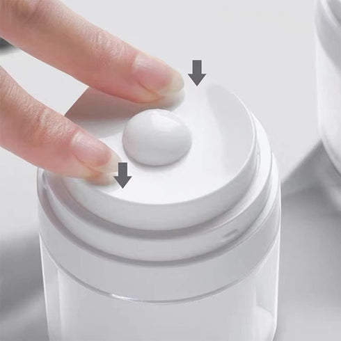 Airless Pump Jars Refillable Airless Travel Lotion Jar With Lid New Empty Airless Cosmetic Container for Thick Moisturizer Skincare Cream White...