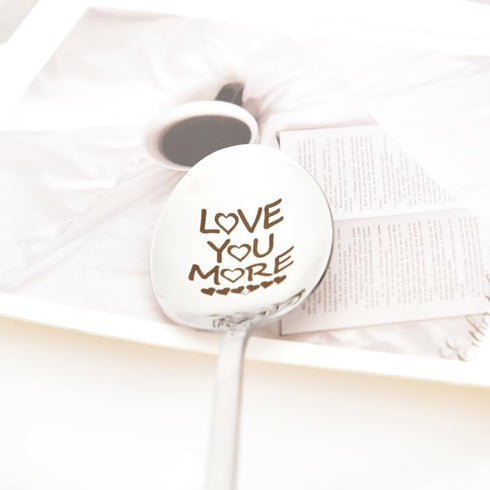 Love You More Spoon Gifts for Him Her Wife Husband Anniversary Birthday Gifts for Boyfriend Girlfriend Christmas Gift for Couples Tea Coffee Spoon...
