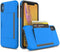 iPhone xr Case with Card Holder,Shockproof Armor Silicone Credit Card Slot Protective Wallet Cover Case for Apple iPhone XR - Blue...