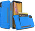 iPhone xr Case with Card Holder,Shockproof Armor Silicone Credit Card Slot Protective Wallet Cover Case for Apple iPhone XR - Blue...