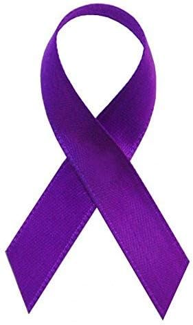 Exclusive USA | American Made 250 Purple Satin Domestic Violence & Alzheimer’s Awareness Ribbons - Bag of 250 Fabric Ribbons with Safety Pins...