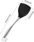 Honglida Premium Silicone Wok Turner BPA Free 600ºF Spatula Stainless Steel Handle 14-1/5 Inch for Non Stick Cookware (Black)...