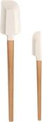 Wooden Handle Spatula Set, 12" & 9" Rubber Spatula Silicone Spatulas for Baking Cooking and Mixing....