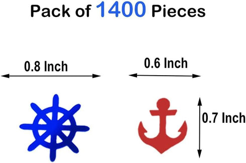 Anchor Rudder Confetti Patriotic Nautical Party Theme Nautical Baby Shower Nautical Cut Out Red White Blue Red White Blue 1.5 Ounce 1400 Pieces...