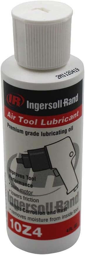 Ingersoll Rand Air Tool Oil, 4oz Bottle, SAE Grade 10W, Packaging may vary...