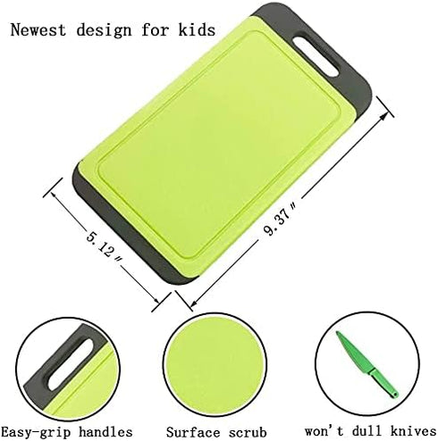 Mini Kitchen Cutting Board Mats, BPA Free, Dishwasher Safe, Juice Grooves, Thicker Boards, Easy Grip Handle, Non Porous, 2 pack...