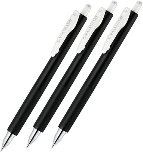 Zebra JJH72-BK3-AZ Sarasa Nano Gel Ballpoint Pen, 0.3mm, Set of 3, Black...