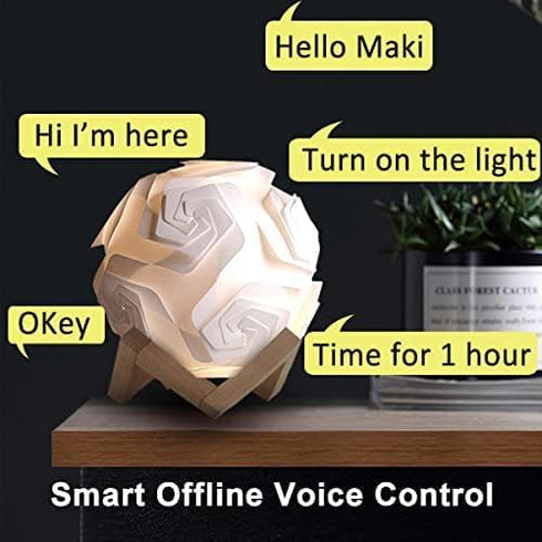 Smart Offline Voice Control DIY Puzzle Lamp - Modern IQ Jigsaw Light with Non-Polar dimming, Timing, USB Plug and Play Kids-Friendly Funny Home De...