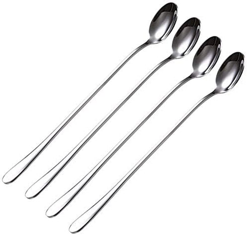 Long Handle Spoon Set, 4 Pieces 9-inch Spoon, Stainless Steel Iced Teaspoon for Cocktail Stirring,Mixing,Milkshake,Tea,Coffee....