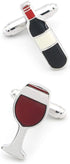 Red Wine Bottle & Glass Cuff Links Quality Brass Material Drink Design Cufflinks with Gift Box...