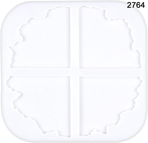 FUNSHOWCASE Agate Coaster Epoxy Resin Silicone Mold Round Geode Stone Slice Segments 4 Irregular Shapes Large 10.7x10.2x0.4inch...