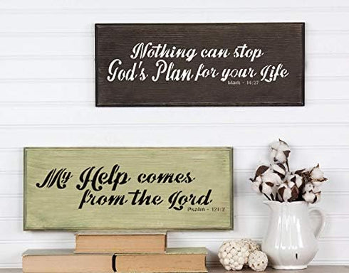 CrafTreat Bible Quote Stencils for Painting on Wood, Canvas, Paper, Fabric, Floor, Wall and Tile - Bible Verses Set - 4 Pcs - 3x12 Inches - Reusab...