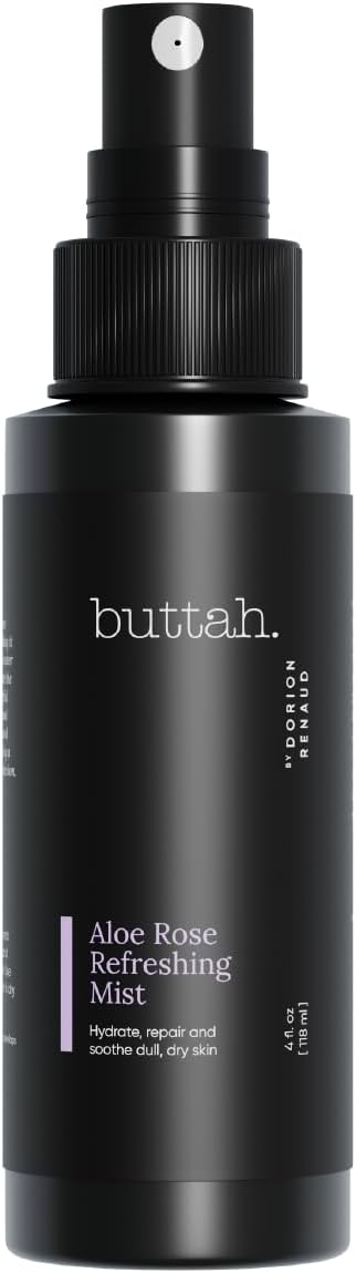 Buttah Skin by Dorion Renaud Aloe Rose Refreshing Mist 4oz - Hydrating Rose Water Face Spray - Refreshing Aloe Facial Mist - Naturally Based Skin ...