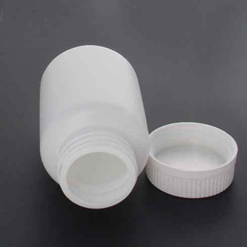 Othmro PE Plastic Lab Chemical Reagent Bottles 5pcs, 51ml/1.72oz Wide Mouth 28mmID Round Sample Liquid Storage Container Sealing Bottles White wit...