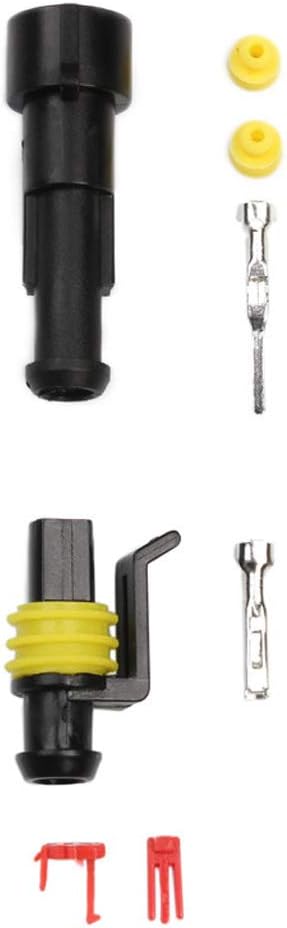 ESUPPORT 1 Pin Way Car Auto Waterproof Electrical Connector Plug Socket Kit with Wire AWG Gauge Marine Pack of 10...