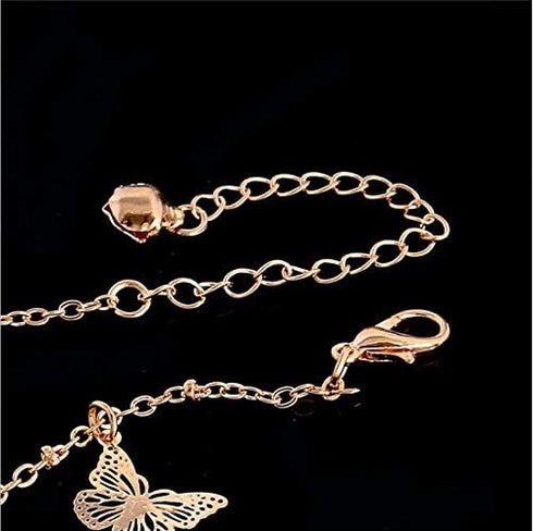 Sither Butterfly Anklet for Women Fashion Crystal Pendant Anklet Bracelets Chain Bohemian Adjustable Handmade Foot Hand Jewelry Gift...