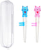 2 Pairs Kids Chopsticks - Cute Animal Cartoon Design, Plastic Training Chopsticks for Kids, Chopstick Helper/Trainer, by Bolonie...