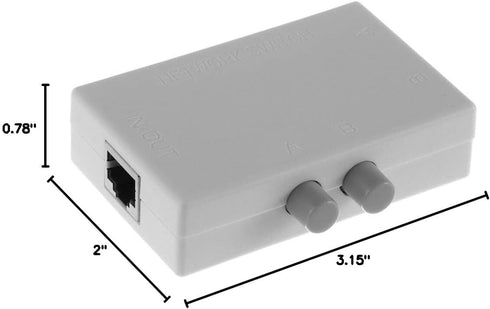2 Ports 1x2 or 2x1 RJ45 Network Ethernet Port Switcher Modem Manual Sharing Switch Box Splitter Plug and Play...