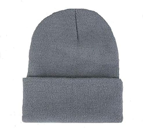 Warm Winter Hat Knit Plain Skull Beanie Toboggan Knit Hat for Men and Women (Grey)...