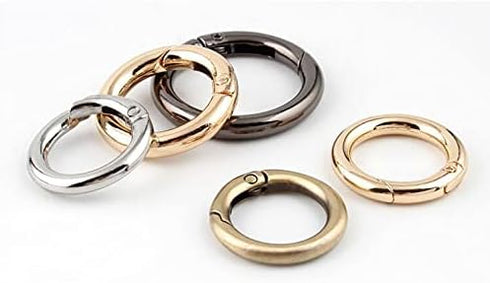 8pcs Silver Spring O Rings,Round Carabiner Snap Clip Trigger Spring Keyring Buckle,O Ring for Bags,Purses BBC3 (1 1/4''(3.2cm), Silver)…...