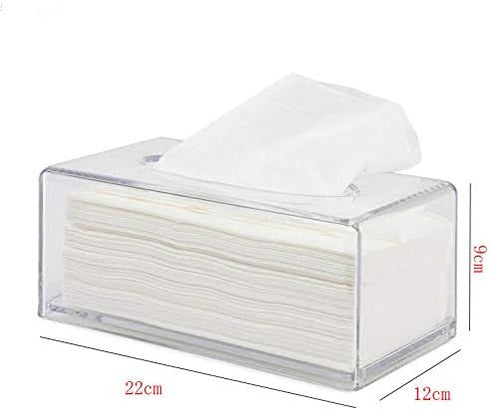Facial Tissue Box Cover Holder- Rectangle Organizer for Bathroom Vanity, Countertops, Tables, Clear Acrylic...