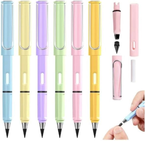 EC 5 Pcs Inkless Eternal Pencils, Everlasting Infinity Pencil with Eraser, Eternal Pencil For School Office for Writing, Sketch, Drawing(5 Pencils...