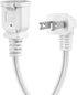 Right Angled Polarized 2-Prong Male-Female Extension Power Cord, Outlet Extension Cable Cord US AC 2-Prong Male/Female Power Cable SPT2 16AWG 13A/...