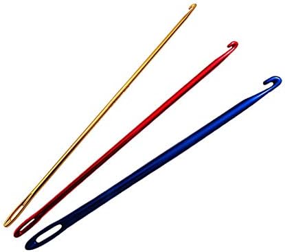 NX Garden Crochet Hook 3PCS Afghan Tunisian Aluminium Crochet Hook Knitting Needle with Eye for Sewing Accessories......