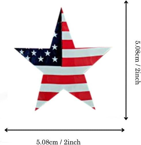 250 American Flag Star Stickers - Patriotic American Flag Star-Shaped Stickers for 4th of July, Memorial Day, and Veteran's Day...