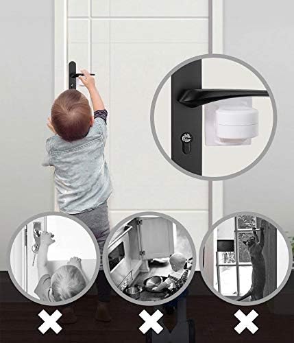 The JEM Essentials Baby Safety Door Lever Lock (4-Pack) – Childproof Latches for Cabinets, Drawers, Ovens, Toilets & Fridge – No Drilling Needed, ...