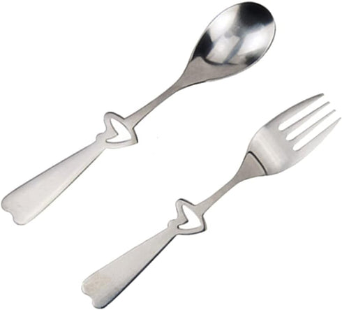 OSALADI Stainless Steel Flatware Set Hollow Heart Spoon Fork Silverware Dinner Utensils Tableware Portable Travel Camping Cutlery Random Style...
