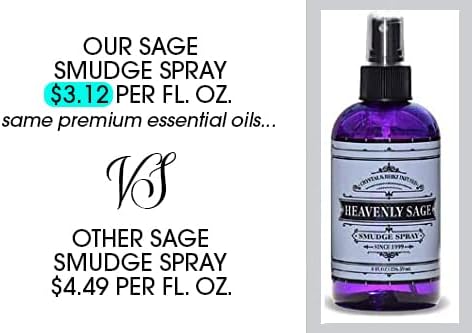 Sage Smudge Spray (8 FL OZ) Premium 100% Natural Sage, Juniper & Lavender Smudge Spray is Crystal & Reiki Infused, Energy Clearing, Purifying, Hea...