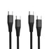 2-Pack Braided USB C to USB C 60W Fast Charging Cable (Black) for iPhone 15/15 Pro/15 Plus/ 15 Pro Max, Samsung Galaxy S22/23, MacBook Pro (6.6 fe...