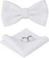Velvet Bow Ties for Men Pre-Tie Bow Ties Vintage Tuxedo Bow Ties Cufflinks Pocket Square Sets With Gift Box...