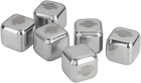 Harley-Davidson Stainless Steel Ice Cube Set, 6 Reusable Ice Cubes HDL-18581...